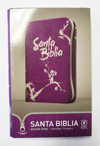 Santa Biblia Edición Zíper Ntv Sentipiel Morada,