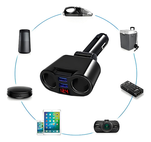 Cargador Doble Usb De 2 VĂas Para Encendedor De Coche