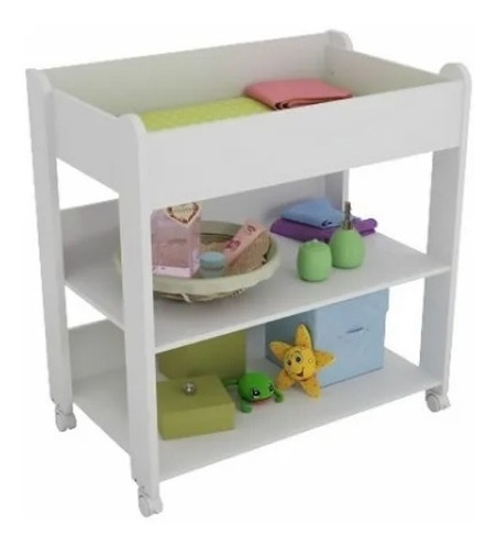 Cambiador De Bebe Con Ruedas, Mueble Infantil Organizador