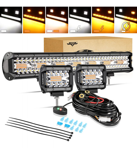 Auxbeam 20 Pulgadas, 420 W Con 2 Barras De Luz Led De 4 PuLG