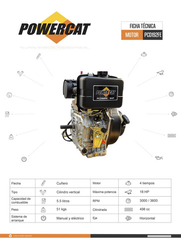 Motor Diesel Powercat 18 Hp