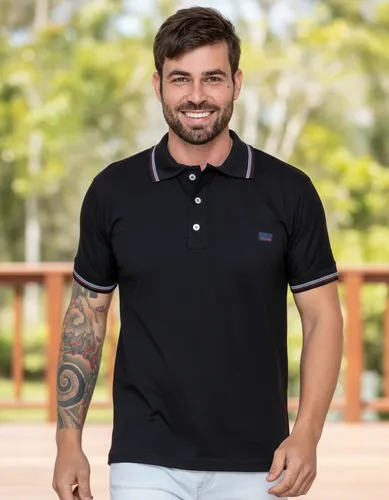 Camisa Camiseta Gola Polo Masculina Básica 100% Algodão