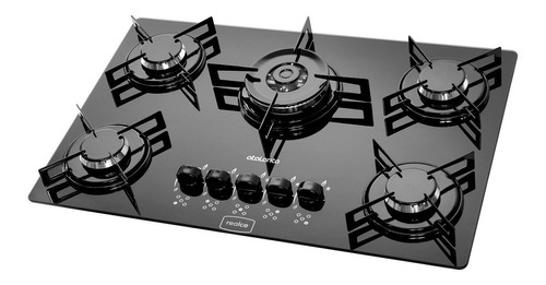 Fogão cooktop gás Realce Atalanta 5 Bocas tripla chama preto 127V/220V