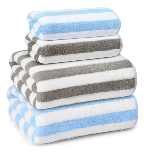 Toallas De Baño 4 Pcs Absorbente Juego De Toalla De Lana