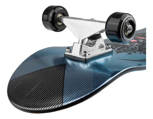 Patineta Skateboard Plástico León/azul Ruedas 95 Abec-7 Blazer Plata