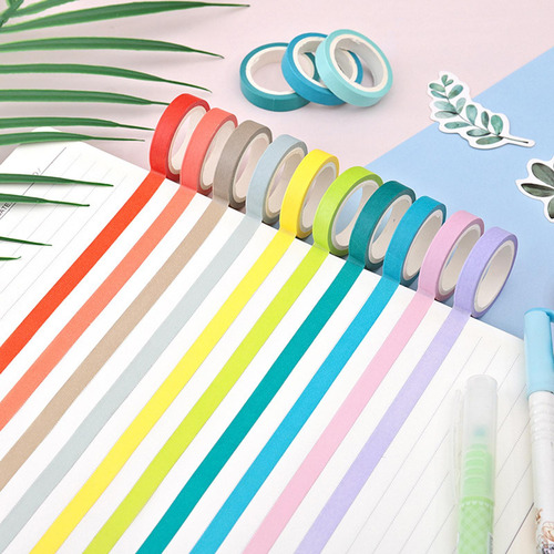 40 Piezas Arcoíris Cinta Adhesiva Adhesiva Decorativa Papel