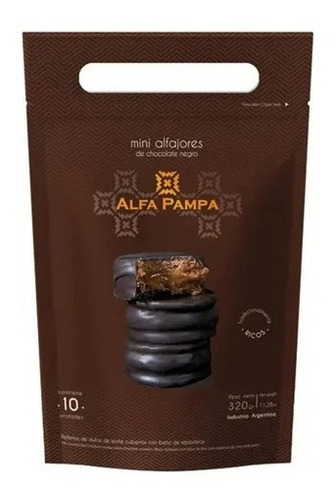Alfajores Mini Alfa Pampa Chocolate Ddl 10u 32 Gr Doypack