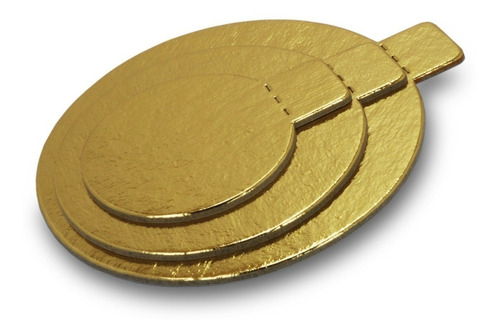 Imagem 1 de 3 de 500 Base Laminada Para Doces 5,5cm Dourado / Prata