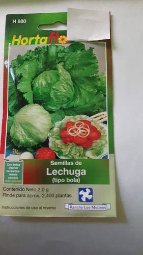 Sobre Semillas De Lechuga Tipo Bola 2g