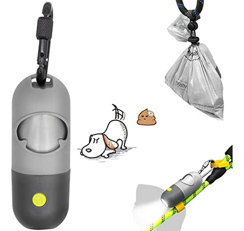 Dispensador Bolsas Perro + Linterna, Clip Correa, Manos