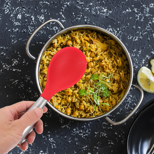 Cuchara De Arroz De Silicona Creativa De 1 Pieza (roja)