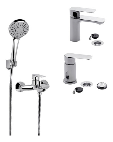 Combo Griferia Fv Coty Monocomando Ducha Lavatorio Bidet D9