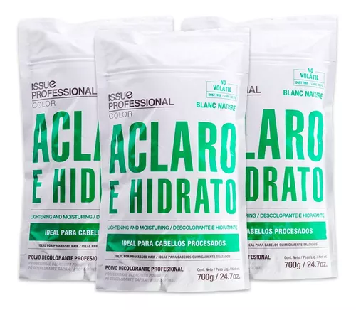 Kit X6 Issue Aclaro Polvo Decolorante Pelo Natural 700gr Tono Aclara hasta  7 tonos