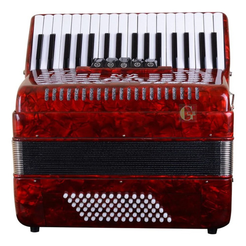 Acordeon 72 Bajos 5 Registros Gcr A 72 Rojo