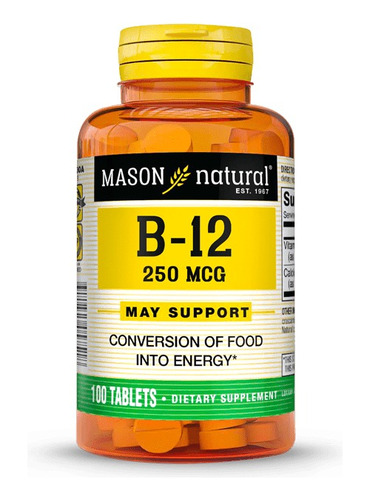 Vitamina B12 250mcg Refuerza Tu Sistema Nervioso 100tabs