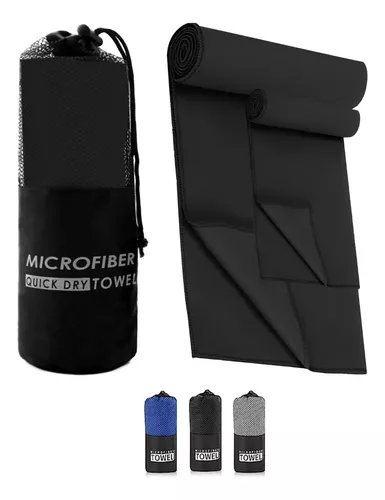Toalla Gym Microfibra Ejercicio Gimnasio Seca Rapido Vianney Color Negro