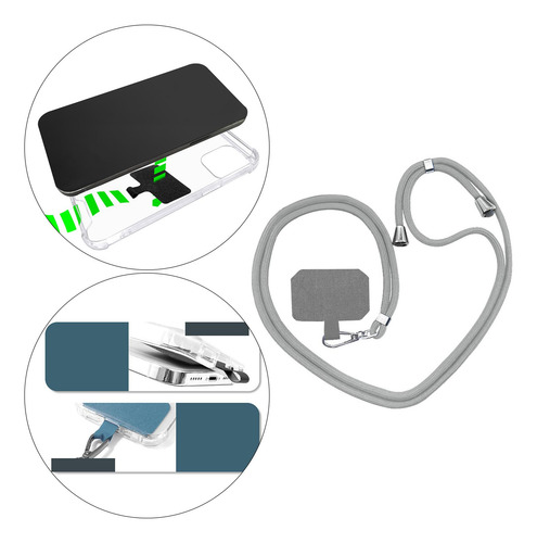 Cordón Para Teléfono Celular Ajustable Correa Gris Oscuro