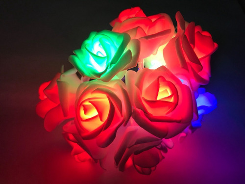 Kit 5 Cordões Luminosos 20 Lâmpadas Led Flores Rosa Colorida | Parcelamento  sem juros