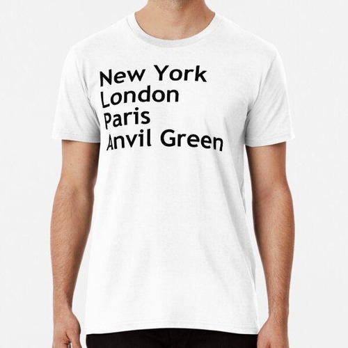 Remera New York London Paris Anvil Green Algodon Premium 