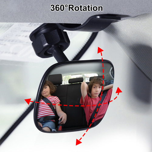 Espelho De Carro Para Bebê Ajustável De 360° Com Clipe