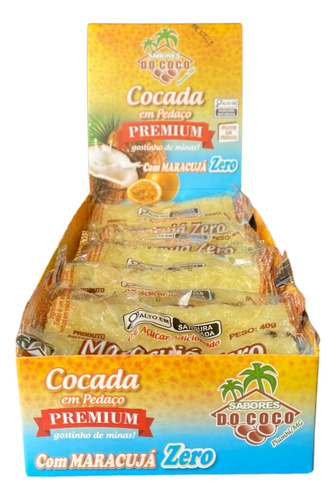 Cocada Com Maracujá Zero Açúcar Sabores Do Côco 15 Unidades