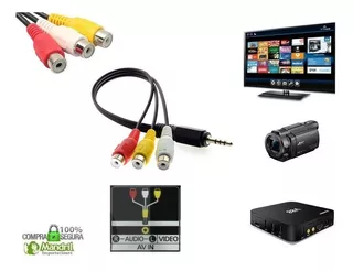 Cable Mini Jack Av 3.5m A Rca Tv Smart Filmadora Android Box