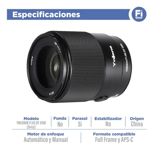 Lente Yongnuo 50mm F1.8 S Df Dsm Para Sony Montura E Af/mf
