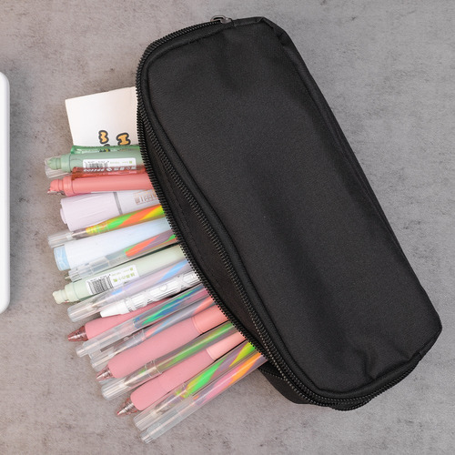 Estuche Negro De Gran Capacidad Para Lápices Para Hombre, Si