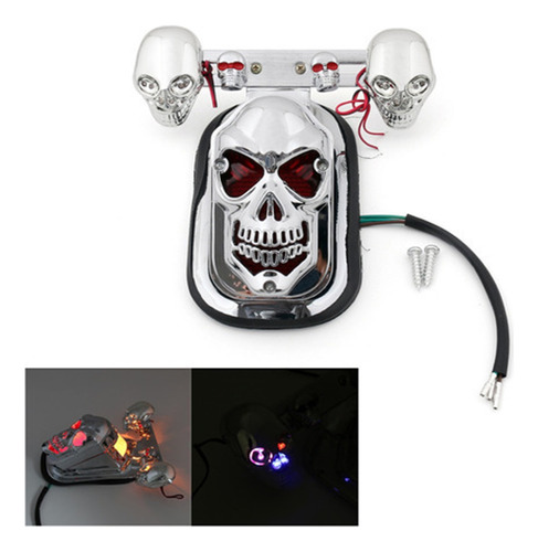 Luz Trasera De Freno Integrada Con Forma De Calavera For Ha