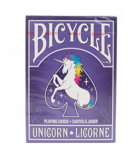 Cartas Unicornio Licorne Morado Bicycle Baraja Naipes Poker