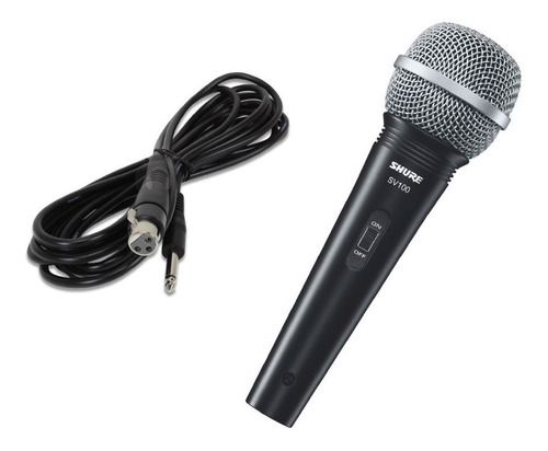 Microfone Shure Sv100 Dinâmico Original Com Cabo