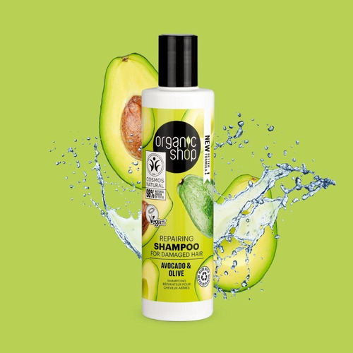 Shampoo Reconstrução Capilar Veg. Abacate Organic Shop 280ml