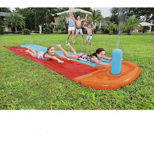Deslizador H20go Inflable Acuatico Doble Con Rociador Cuotas