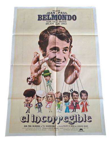 Poster Afiche Cine El Incorregible Jean Paul Belmondo *