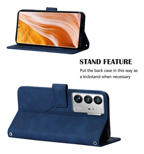 /-funda Tipo Cartera De Piel Sintética Suave Con Tapa Y Correa Larga, Compatible Con Zte Axon 40 Ultra, Protección Total