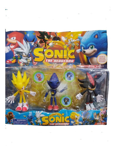 Muñecos Sonic Blister X3 Personajes + Tazos