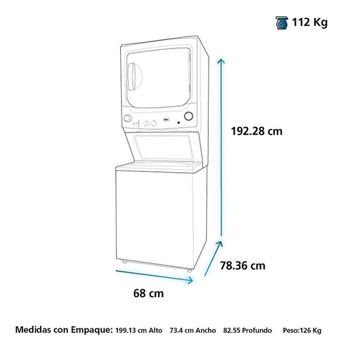Centro De Lavado Mabe Secadora Gas 20kg Blanco Mclc2040gsbb0