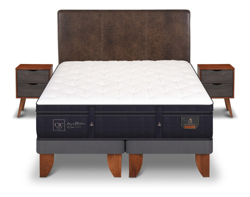 Cama Europea Super Premium 2 Plazas Bd Baker S/t Cic Azul