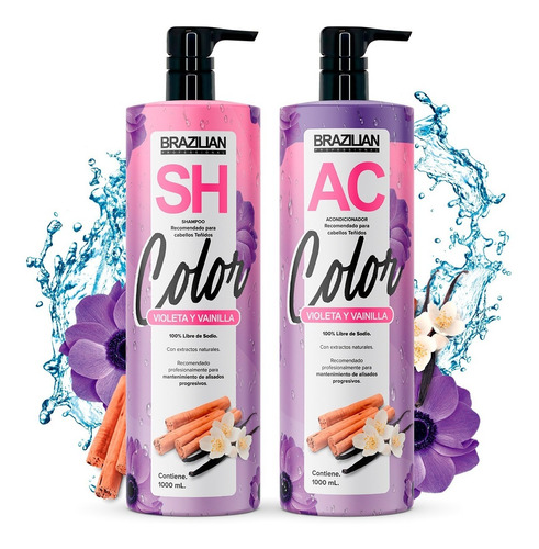 Shampoo Y Acondicionador Brazilian Para Cabellos Con Color