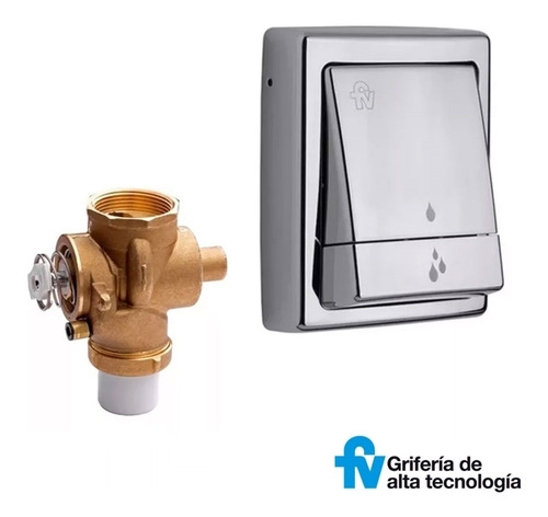 Imagen 1 de 10 de Combo Valvula Inodoro Fv 368.01 + Tapa Tecla Doble 368.04 Fv