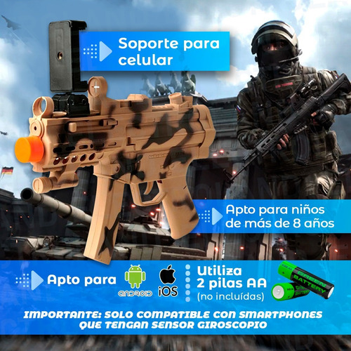 Imagen 6 de 10 de Combo Pistola Celular Vr Bluetooth + Auriculares Con Mic