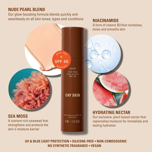 Crema Hidratante Cay Skin Isle Glow Spf 45, 45 Ml, Con Musgo
