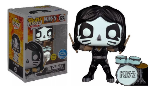 Imagen 2 de 4 de Funko Pop Rocks 124 Kiss The Catman Glow In The Dark