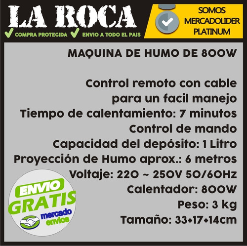 Imagen 4 de 10 de Maquina Humo Profesional 800w F800 Control Remoto Cuo