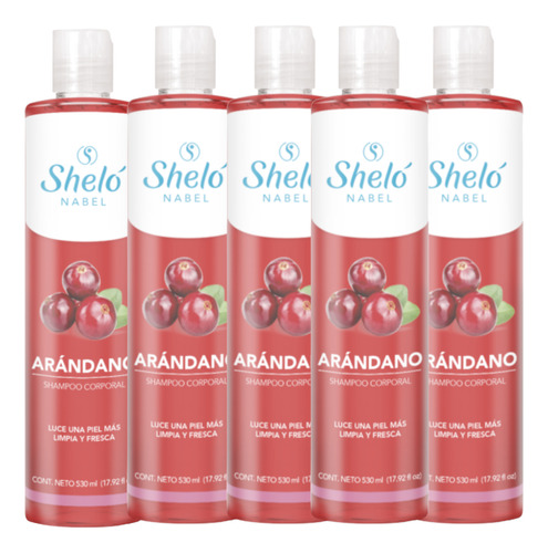 Arándano Shampoo Corporal Shelo Nabel® 530ml. 5 Piezas
