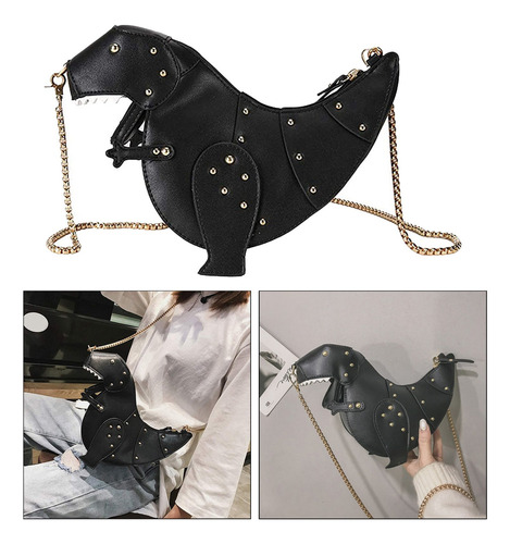 Mujeres Lindo Dinosaurio 3d Bandolera Remache Chic Cadena