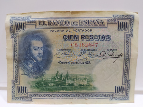 Antiguo Billete 100 Pesetas España 1925 Pick 69a