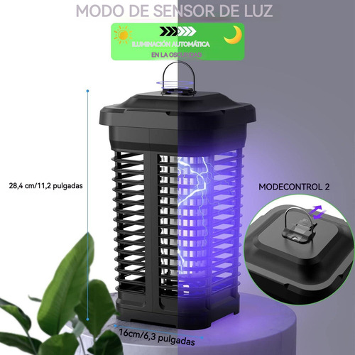 Mosquito Killer - Mosquito Killer Para Exteriores, Funciona Desde El Anochecer Hasta El Amanecer, Con Sensor De Luz Integrado, 18 W, 4200 V, Matamoscas Eléctrico, Resistente Al Agua Ipx4.
