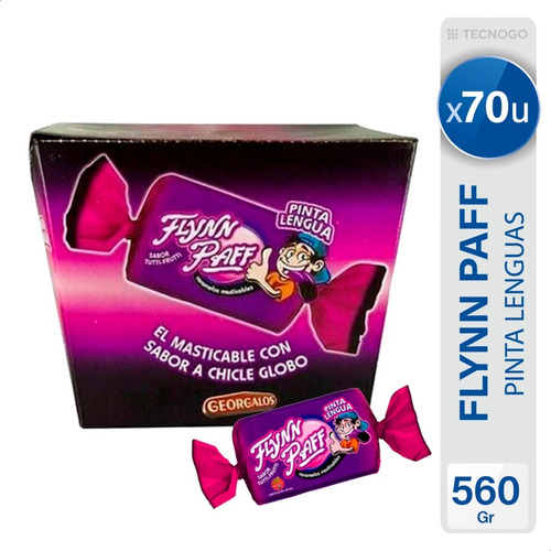 Caramelos Flynn Paff Pinta Lengua Tutti-frutti Caja X70