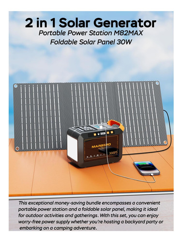 Marbero 111wh Generador Solar Con Panel Solar Incluyó Una De